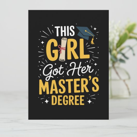 Deze Meisje Kreeg Haar Masterdiploma Afstuderen 20 Kaart (Staand voorkant)