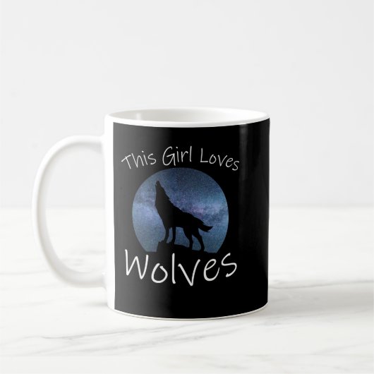 DEZE MEISJES LIEVEN WOLVES Howling Wolf Starry Sky Koffiemok (Links)