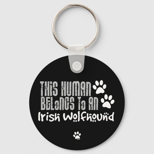 Deze mens behoort tot een Ierse Wolfhond Sleutelhanger (Voorkant)