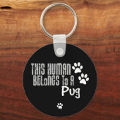 Deze mens behoort tot een pug sleutelhanger (Voorkant)