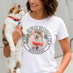 Deze Mens Hoort Bij Aangepaste Kat Foto & Naam T-shirt