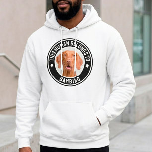 Deze Mens Hoort Bij Hond Aangepaste Foto Grappig Hoodie