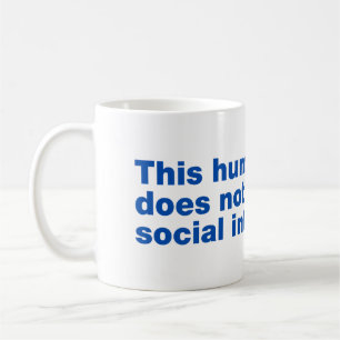 Deze mens ondersteunt geen sociale interactie koffiemok