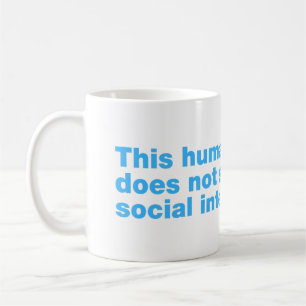 Deze mens ondersteunt geen sociale interactie koffiemok