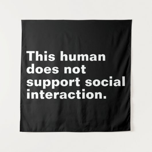 Deze mens ondersteunt geen sociale interactie. wandkleed (Voorkant)