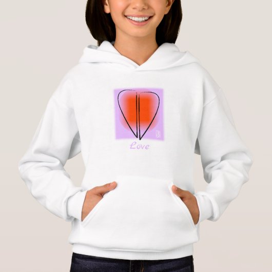 Deze Mod Art Heart Love Girl's Hoodie (Voorkant)