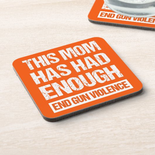 Deze moeder heeft genoeg Pistool-geweld gehad. Bier Onderzetter (Linkerzijde)