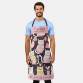 Deze moeder houdt gewoon van katten koffie & boeke schort (Gedragen)