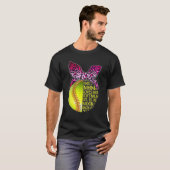 Deze moeder houdt van haar Softball Leopard Bandan T-shirt (Voorkant volledig)