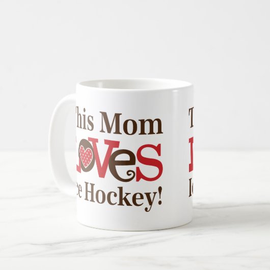 Deze moeder houdt van Ice Hockey Koffiemok (Voorkant links)