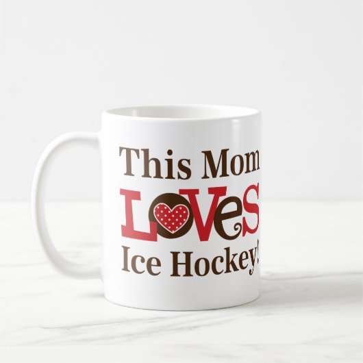 Deze moeder houdt van Ice Hockey Koffiemok (Links)