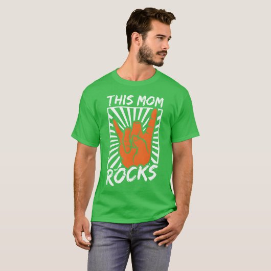 Deze moeder rockt beste moeder rock en roll vinta t-shirt (Voorkant volledig)