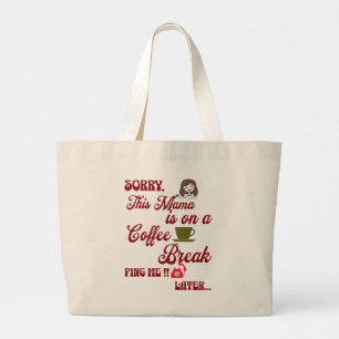 Deze moeders op een koffiepauze Schattigee Moederd Grote Tote Bag