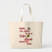 Deze moeders op een koffiepauze Schattigee Moederd Grote Tote Bag (Voorkant)