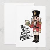 Deze moer draait op Matcha Christmas Nutcracker Bedankkaart (Voorkant / Achterkant)