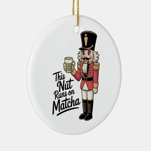 Deze moer draait op Matcha Christmas Nutcracker Keramisch Ornament (Rechts)