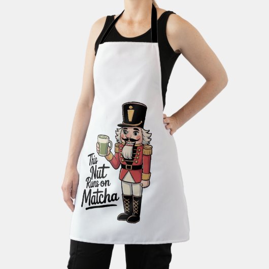 Deze moer draait op Matcha Christmas Nutcracker Schort (Insitu)