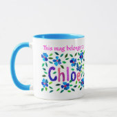 'Deze Mok behoort tot de Chloe' Ringer-Mok (Links)