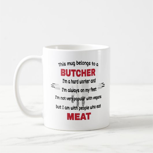 Deze Mok behoort tot een slager. Butcher Gift (Links)