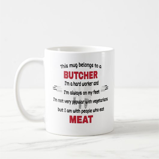 Deze Mok behoort tot een slager. Butcher Gift (Links)