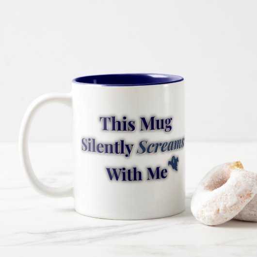 Deze mok gilt zwijgend met mij mee – Grappige angs (Met donut)