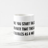 Deze mok verdubbelt als wapen (Center)