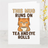 Deze mok werkt op thee en ogen rollen – Grappig Br Kaart (Gele Bloem)
