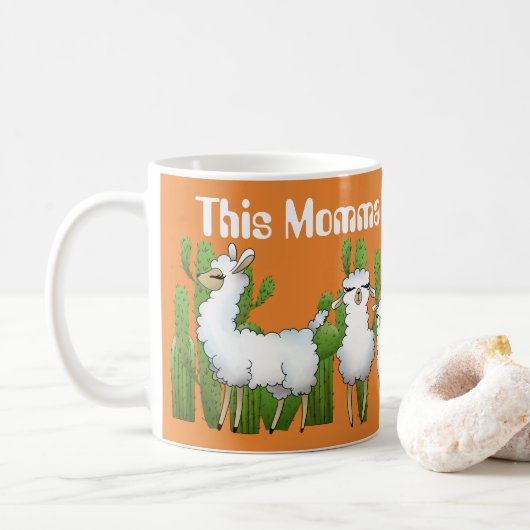 Deze Momma houdt van llamas die bericht mok toevoe (Met donut)
