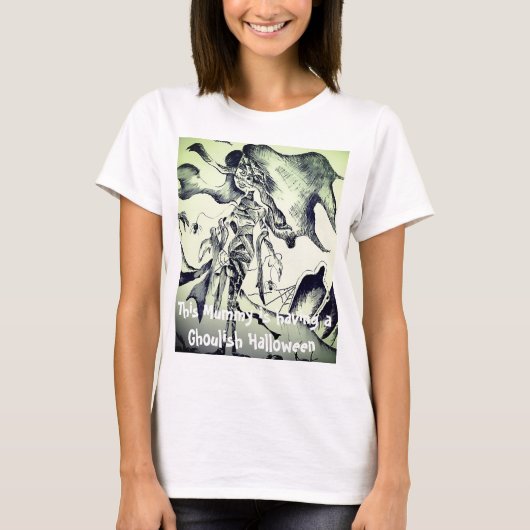 Deze mummie heeft een smerige Halloween T-shirt (Voorkant)