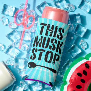 Deze Musk Stop Stencil Liberal Spoon Meme Seltzer Blikjeskoeler