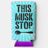 Deze Musk Stop Stencil | Liberal Spoon Meme Seltzer Blikjeskoeler (Voorkant)