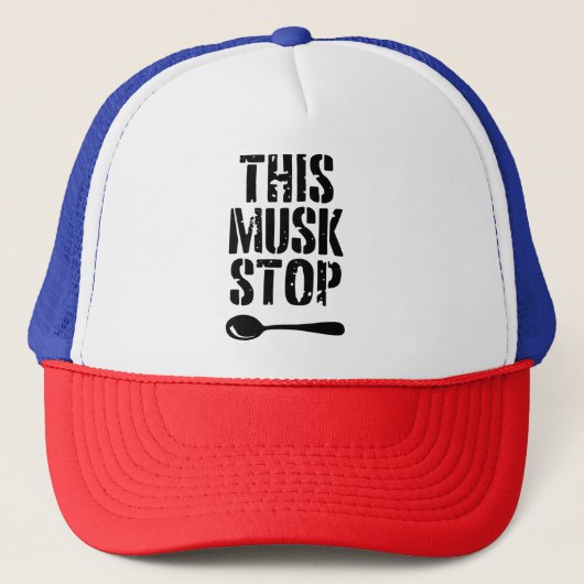 Deze Musk Stop Stencil | Liberal Spoon Meme Trucker Pet (Voorkant)