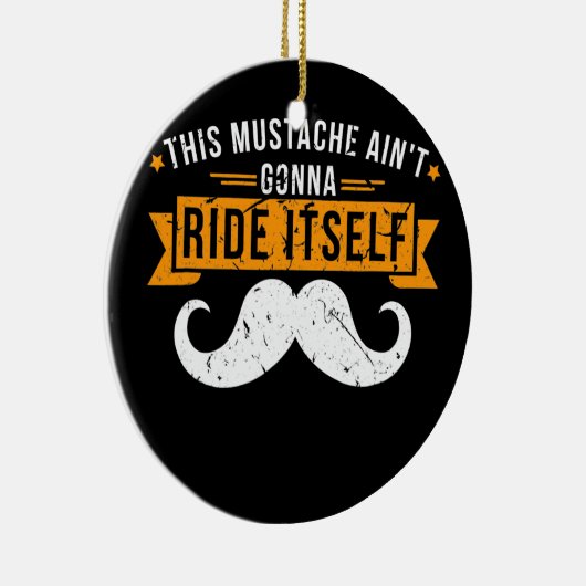 Deze Mustache zal niet zelf T-shirt ontwerpen Keramisch Ornament (Rechts)