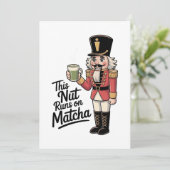 Deze noot draait op Matcha Kerst Notenkraker Feestdagenkaart (Staand voorkant)