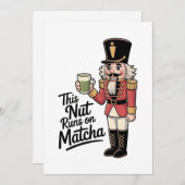 Deze noot loopt op Matcha Kerst Notenkraker Feestdagenkaart (Voorkant / Achterkant)