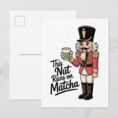 Deze noot loopt op Matcha Kerst Notenkraker Uitnodiging Briefkaart (Voorkant / Achterkant)