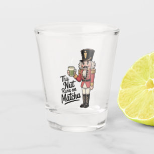 Deze noot loopt op Matcha Kerstman Notenkraker Shot Glas