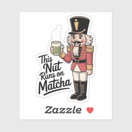 Deze noot loopt op Matcha Kerstman Notenkraker Sticker (Vel)