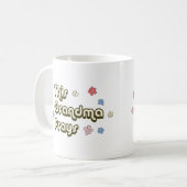 Deze oma bidt Groovy Koffiemok (Voorkant links)