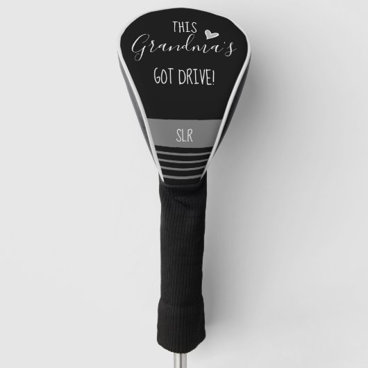 Deze oma heeft Drive Monogram Black Golfheadcover (Voorkant)