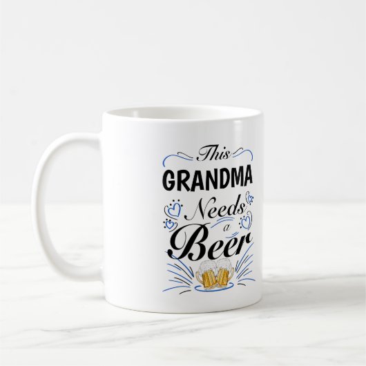 Deze oma heeft een bier nodig koffiemok (Links)