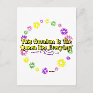Deze oma is de koningin-bee-everyday-bloemenring briefkaart