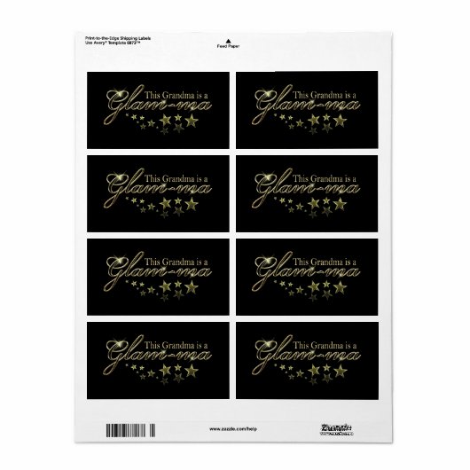 Deze oma is een Glam-ma Etiket (Full Sheet)