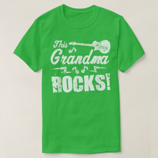 Deze oma Rocks T Guitar Rock in Roll Funny Te T-shirt (Design voorkant)
