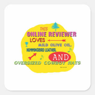 Deze online recensent verliest lichte olijfolie Hu Vierkante Sticker