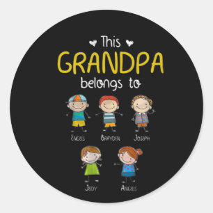 Deze opa behoort tot een Schattigee gepersonalisee Ronde Sticker