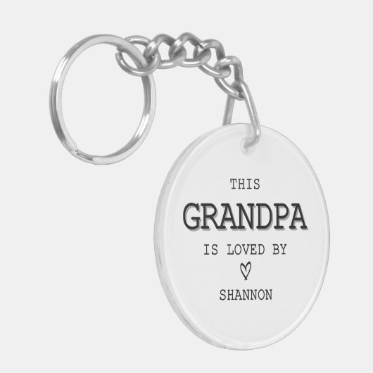 Deze opa is geliefd bij foto's sleutelhanger (Voorkant Links)