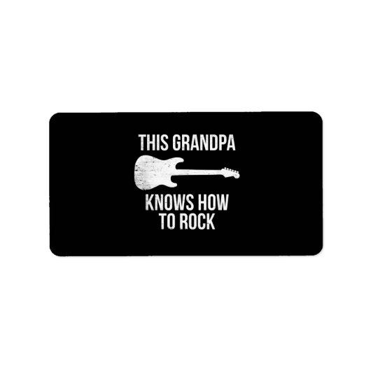Deze opa kent Guitar Rock Player Musician Etiket (Voorkant)