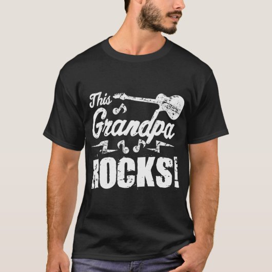 Deze opa rockt gitaar rock n roll grappig t-shirt (Voorkant)