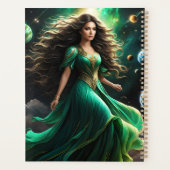 Deze opvallende vrouw heeft donker, golvend haar d planner (Achterkant)